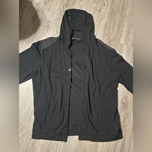 Men's Louis Vuitton Black Button Up Hoodie, Size M